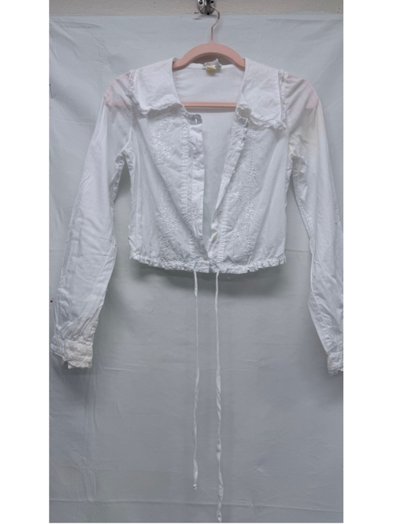 Unbranded Tops - Women's Antique or Vintage White Embroidered Long Sleeve Blouse XS or XXS